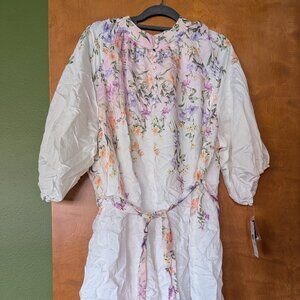 Floral button up light weight dress